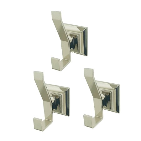 Kingston Brass BAHK6127PN 3-Piece Bathroom Robe Hook/Towel Hook, Polished Nickel BAHK6127PN